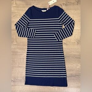 Classic Navy & White Striped Kids Dress